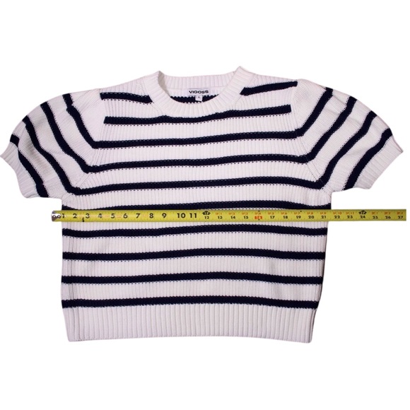 Vigoss Striped Short Sleeve Knit Sweater – Women’s Large - Picture 13 of 15